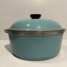 Vintage CLUB ALUMINUM Dutch Oven Oval 4qt Pan W/ Lid Turquoise Cookware picture