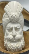Vintage Paykoc Import Turkish Meerschaum Carved White Sultan Pipe with Case picture