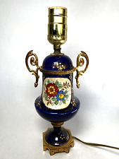 1930s Blue Porcelain Urn Lamp 11