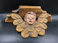Vintage Hand Carved & Painted Wooden Mexican Angel/Cherub 14
