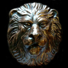 Large and Heavy Lion Head wall sculpture plaque in Dark Bronze Finish picture