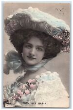 Miss Lily Elsie Postcard Edwardian English Actress Pretty Woman Big Hat c1910's picture