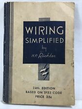 1953 WIRING SIMPLIFIED by H.P. Richter 24th Edition by Park Publishing 1953 Code picture