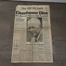 March 28 1968 Denver Post Newspaper Death Of Dwight D. Eisenhower 34th President picture