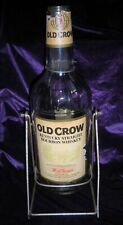RARE Vtg 1 GL OLD CROW Empty Whiskey Bottle & Tilt Stand 18