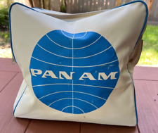 Vintage Pan Am Airlines Vinyl Carry on Travel Bag White / Blue picture