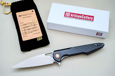 Artisan Cutlery Archaeo, Stonewashed D2, Carbon Fiber Handles picture
