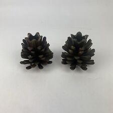 Pair of Vintage Brass Pinecone Candle Candlestick Holders - Fall & Holiday Decor picture