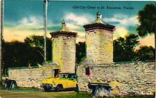 Vintage Postcard- OLD CITY GATES, ST. AUGUSTINE, FL. picture