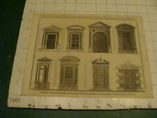 Original Engraving:1700's or 1800's - ARCHITECTURE DOOR ENTRANCES --1750-- picture
