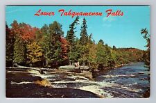 Tahquamenon Falls MI-Michigan, Lower Falls, Antique Vintage c1968 Postcard picture