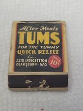 Vintage Rare 1930s After Meal Tums Trick Matchbook Cover Universal Match Corp. picture
