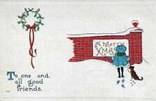 Embossed A Merry Christmas Greetings & Wishes Posted 1913 Postcard. No. 7008 picture