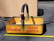 Vintage Standard Fresh Coffee Carrier Basket Sign Store Department Display  picture