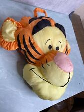 VINTAGE 90s Disney Pooh Tigger head face Nylon large Pillow Plush 16