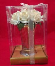 Very Nice Gift Silver Vase and Scented Rose-New picture