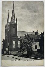 ALTOONA PENNSYLVANIA PA St Johns Church Street Scene c1907 BLAIR COUNTY Postcard picture