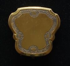 RARE Antique Karess Woodworth Gold Tone Compact Patent pending Powder picture