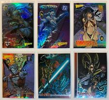 Wizard 1996 Vampirella, Superman, Darkness Chromium Promo Trading Cards Lot of 6 picture