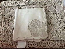 Vintage Hand Embroidered Needle Lace Placemats, Napkins & Table Runner 17 Pcs picture