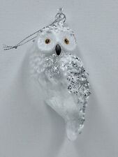 Snow Owl Glass Christmas Ornament (2.5 x 5 Inch) picture