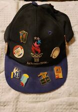 Vintage 1996 Summer Olympics Hat Atlanta With Pins Snap Back Hat picture