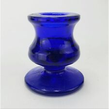 Vintage Colbalt Blue Glass Small Candlestick Holder picture