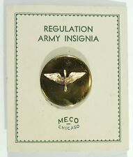 WWII US Army Air Forces AAF Enlisted Collar Insignia on Original Card, Meco picture