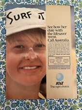 Vintage 1987 AT & T  Long Distance Telephone Print Ad Call Australia picture