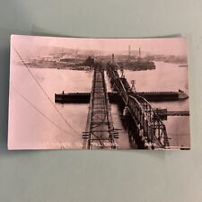 Vintage RPPC Postcard 1933 East Dubuque Illinois Toll Bridge & Railroad picture