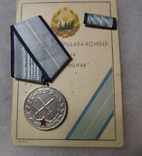 Romania Peoples Republic 2nd Class Merit Medal Original w/award certificate 1954 picture