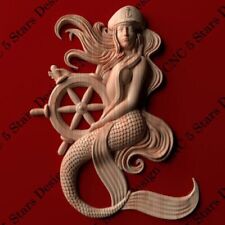 Mermaid carved in wood. Home decor gift item picture