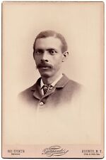 CIRCA 1880s CABINET CARD FERNANDO BESSAUR HANDSOME AFRICAN AMERICAN MAN NEW YORK picture
