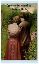 1912 Couple Romance Opportunities Waisted in Geneva NY Romulus NY Postcard picture