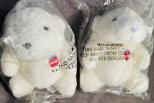 Vintage 1993 Pair Coca Cola Plush Bear Sealed In Factory Bags. Collectible Soda picture