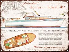 1958 Roamer Royal 42 Cruiser Chris-Craft Boat Metal Sign Repro 9x12