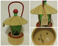 Vintage Reuge Green Glass Bottle Musical Decanter Lantern Made Western Germany picture