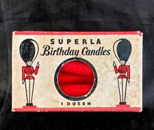 Vintage SUPERLA Birthday Candles ~ WWII-Era ~ Original Box w/ 7 Red Candles picture