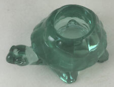Vintage Indiana Glass Spanish Green Turtle Votive Candle Holder Made USA picture
