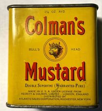 Vintage COLMAN'S MUSTARD TIN 1 1/4 oz Bull's Head  Advertising 1930's   L1 picture
