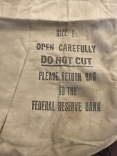 Vintage Rare Federal Reserve Bank Canvas Bag Size E Old collectible picture