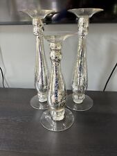 Set Of 3 Pier 1 Mercury Glass Candle Holders picture