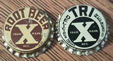 2 Diff TRI X soda Bottle Caps Cork Unused Root Beer picture