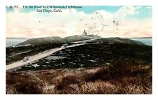 San Diego California Old Spanish Lighthouse Road 1925 Vintage Postcard  picture