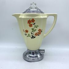 1930s Floral PORCELIER Electric Coffee Pot Ceramic Samson UNITED ROCHESTER NY picture