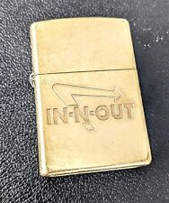IN-N-OUT BURGER All Brass Zippo Cali  Cool Lifetime Guarantee picture
