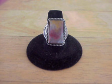 Native American Navajo Ring Petrified Wood, 1930's , Sterling, Good Cond picture