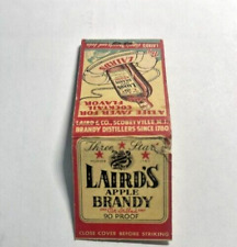 1315A - Vintage Laird's Apple Brandy 90 Proof - 20 Strike Unstruck Matchbook picture