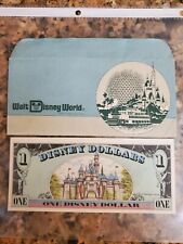 1987 $1 One Disney Dollar Bill Uncirculated Mickey Mouse  + Envelope picture