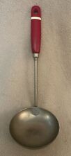 NOS Vintage EKCO Red & White Stripe Wooden Handle Serving Ladle/Spoon USA picture